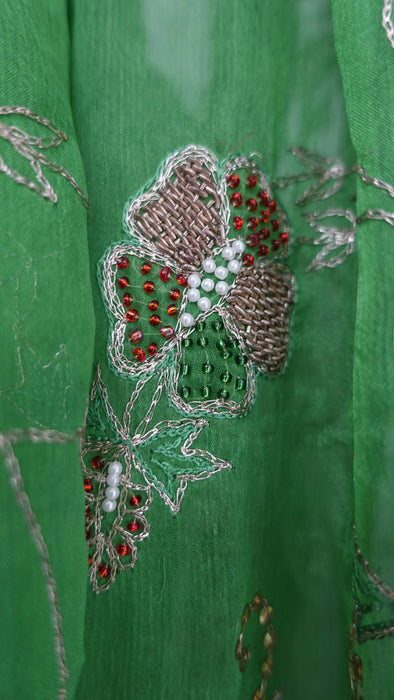 Green Vintage Embroidered Dupatta