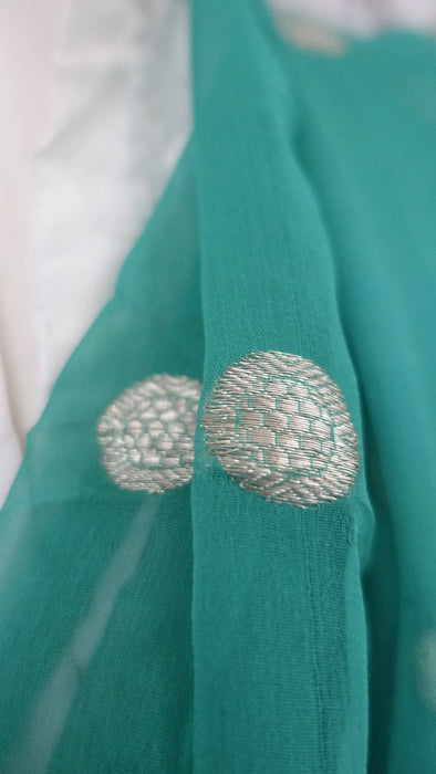 Jade Banarsi Chiffon Dupatta - New