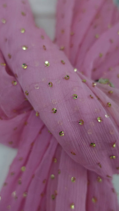 Baby Pink Vintage Zardosi Wedding Dupatta - Preloved