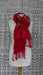 Red wool shawl with gold metallic thread embroidery and tassels – view 2