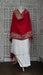 Red wool shawl with gold metallic thread embroidery and tassels – view 3