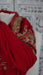 Red wool shawl with gold metallic thread embroidery and tassels – view 8