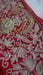 Red wool shawl with gold metallic thread embroidery and tassels – view 4