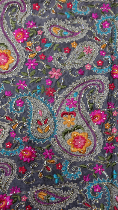 Colourful  Heavy Beaded Paisley Chiffon Dupatta - New