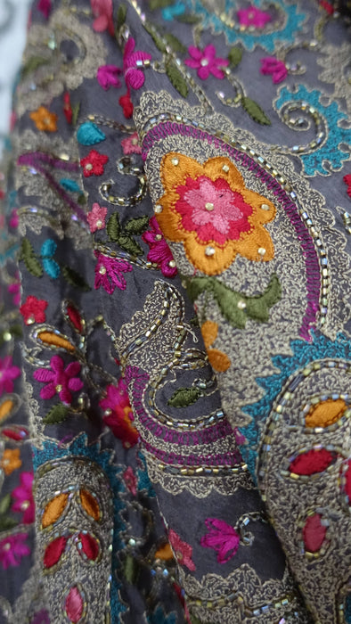 Colourful  Heavy Beaded Paisley Chiffon Dupatta - New