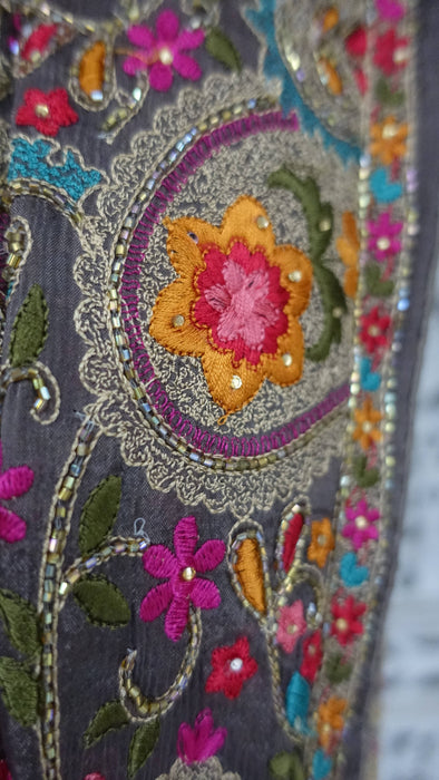 Colourful  Heavy Beaded Paisley Chiffon Dupatta - New