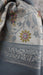 Silver grey wool blend shawl with red and ochre floral design – view 5