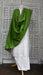 Parrot green wool shawl with multicoloured hand embroidery – view 5