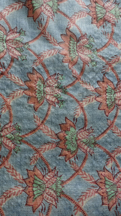 Blue And Green Pure Silk Tissue Printed Dupatta - New