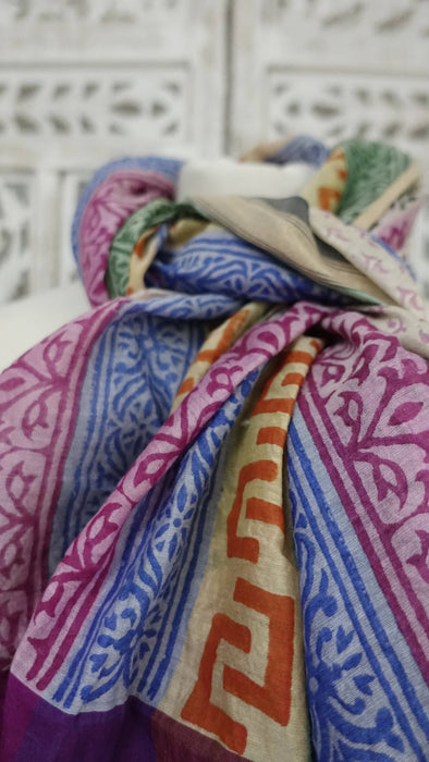 Colourful Cotton Printed Scarf - New