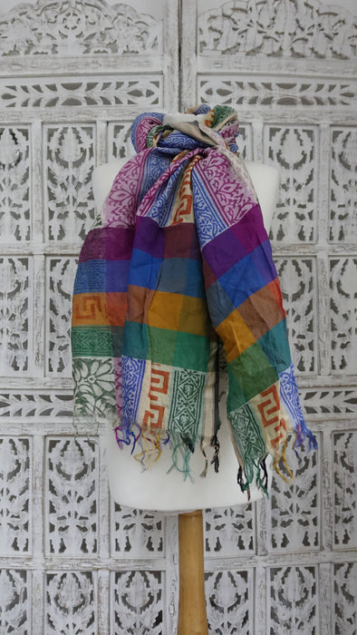 Colourful Cotton Printed Scarf - New