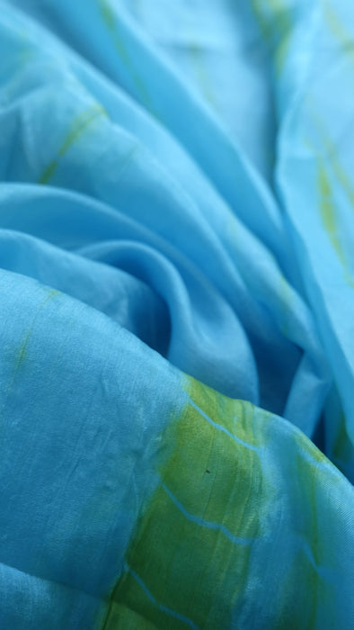 Blue Green Fine Pure Silk Dupatta