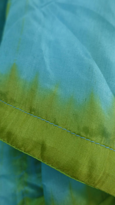 Blue Green Fine Pure Silk Dupatta