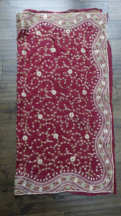 Maroon Vintage Wedding Dupatta - New