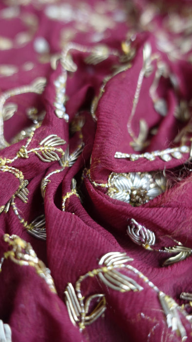 Maroon Vintage Wedding Dupatta - New