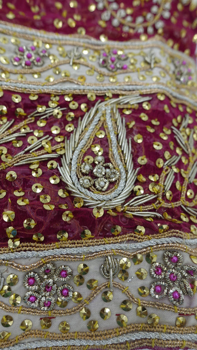 Raspberry Red Vintage Wedding Dupatta - New