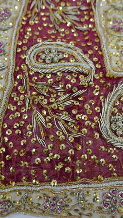 Raspberry Red Vintage Wedding Dupatta - New