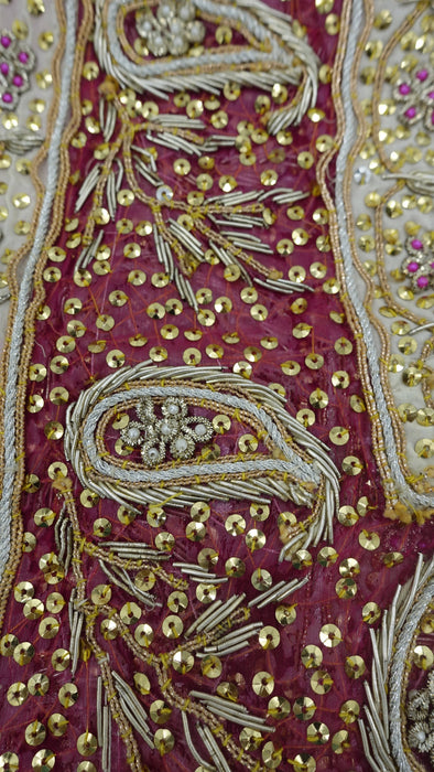 Raspberry Red Vintage Wedding Dupatta - New