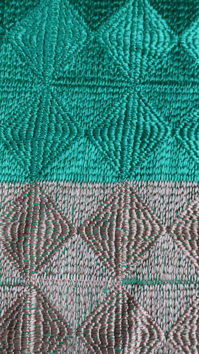 Gold And Green Phulkari Thread Dupatta - New
