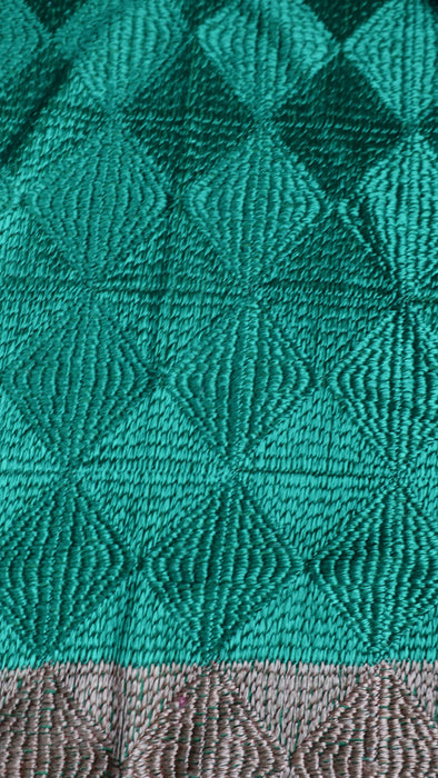 Gold And Green Phulkari Thread Dupatta - New