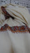Large cream wool shawl with orange, black and ochre embroidery – view 2