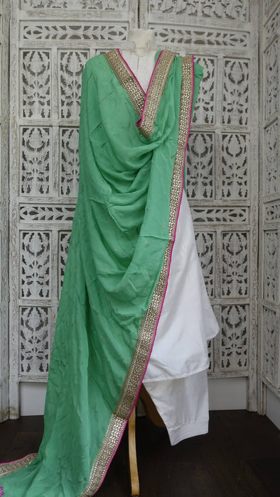 Jade Green Crushed Dupatta - New