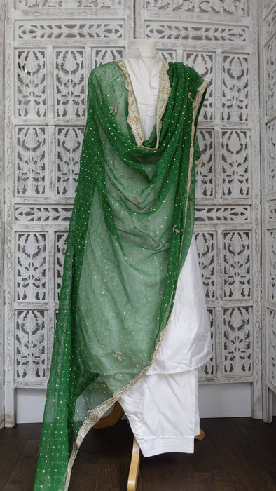Bottle green vintage wedding dupatta