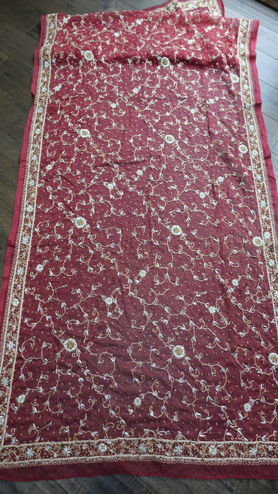 Dark Red Vintage Wedding Dupatta - New