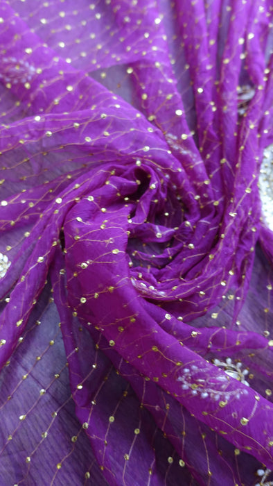 Vivid purple vintage dupatta – shown draped