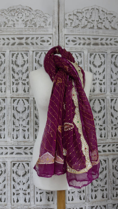 Vivid purple vintage dupatta