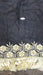 Black silk chiffon vintage gold tasselled dupatta – full length view