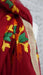 Red chiffon phulkari dupatta – close-up of the embellishment