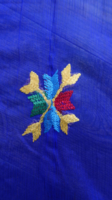 Purple blue phulkari dupatta – border detail