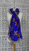 Purple blue phulkari dupatta – corner detail