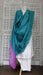Teal and pink pure silk dupatta