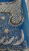 Cream and blue vintage chiffon dupatta – corner detail
