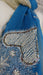 Cream and blue vintage chiffon dupatta – fabric and colour detail