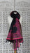 Black tissue silk paisley embroidered dupatta – full length view