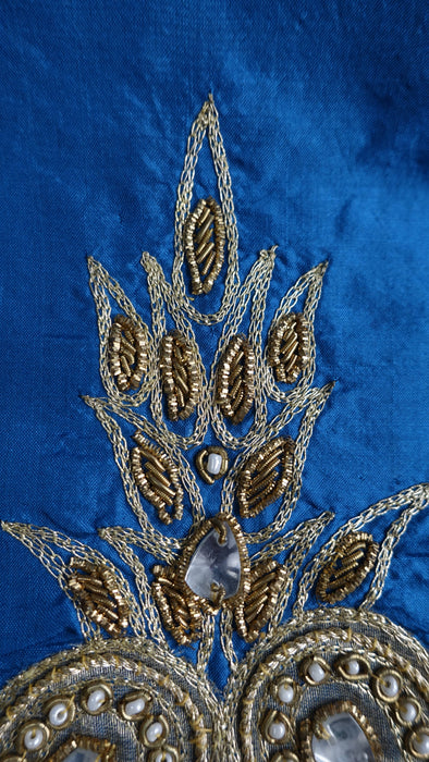 Blue pure silk vintage dupatta – reverse side