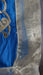 Blue pure silk vintage dupatta – end panel detail