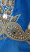 Blue pure silk vintage dupatta – corner detail