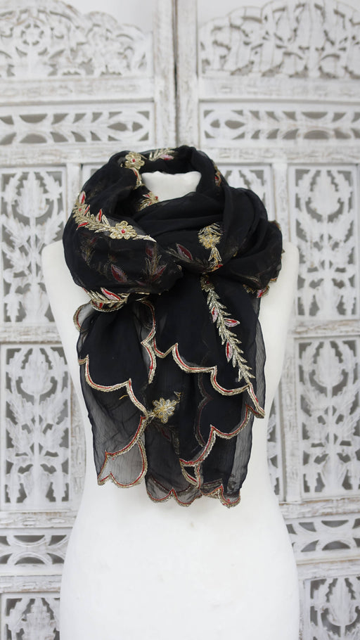 Black vintage embellished dupatta
