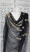 Black vintage embellished dupatta – border detail