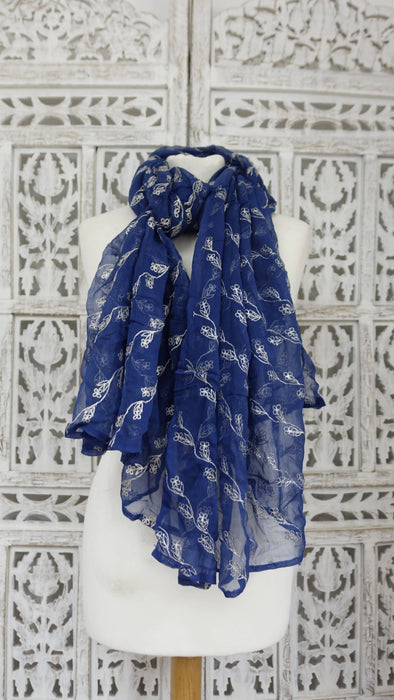 Navy and silver vintage dupatta