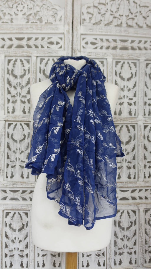 Navy and silver vintage dupatta