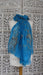 Peacock blue vintage embellished dupatta – full length view