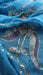 Peacock blue vintage embellished dupatta – pattern detail