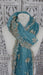Aqua blue silk diamante trimmed dupatta – border detail