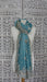 Aqua blue silk diamante trimmed dupatta – full length view