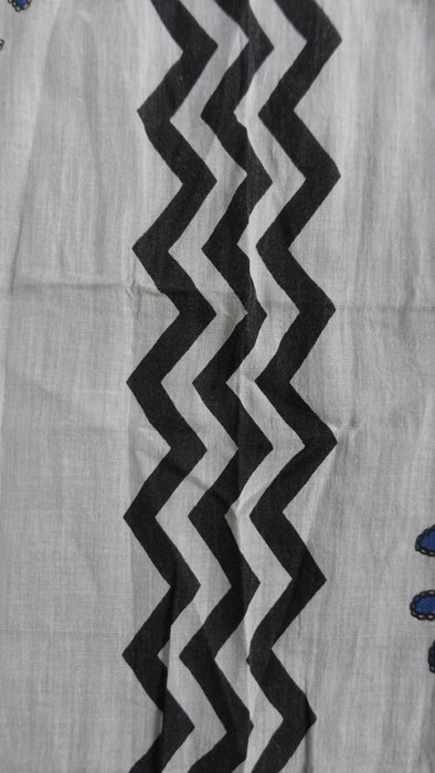 Grey blue cotton printed dupatta – folded view